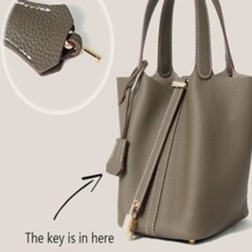 Light Blue Picotin Style Bag - Picture 4 of 4